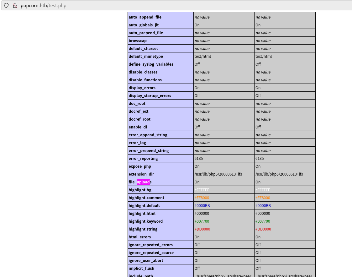 phpinfo 页面